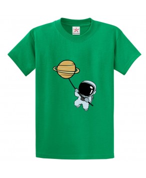 Cute Astronaut Unisex Classic Kids and Adults T-Shirt